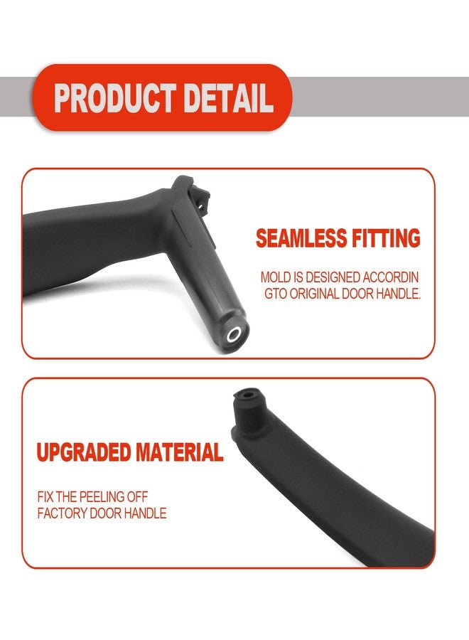 RBOKO غطاء مقبض سحب لوحة الباب الداخلي الأيسر من RBOKO متوافق مع BMW E70 X5 2008-2013 و BMW E71/E72 X6 2008-2014، رقم القطعة: 51416969401 (أسود) - Image 3